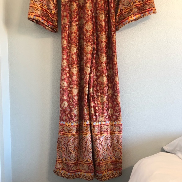 SOLD✨FREE PEOPLE Harper Velvet Printed One Piece Sangria Wine Jumpsuit (Medium) - Picture 13 of 13